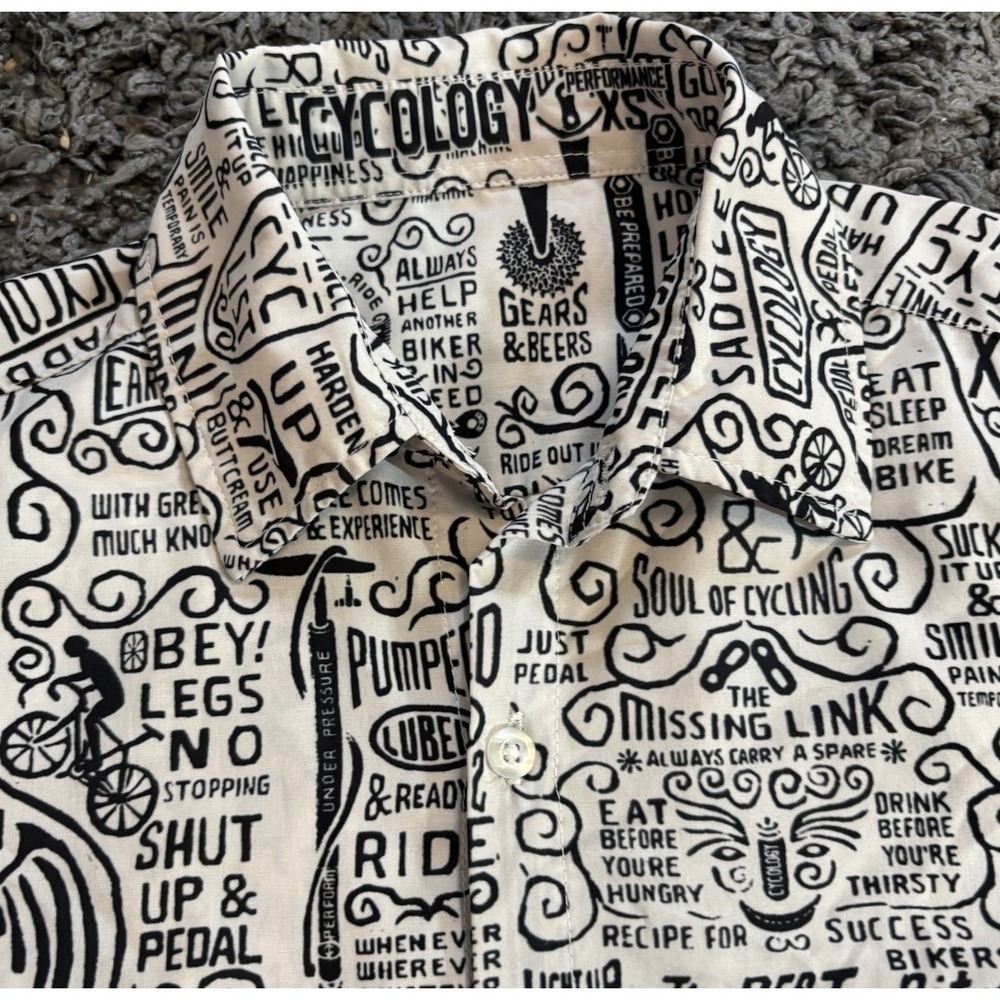 Cycology WISDOM GRAVEL SHIRT Print Collared Zip Pocket Lightweight Mens XS